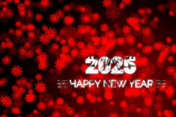 FX №222549 Background red  snowflakes Happy New Year 2024 Technology metals pipe text