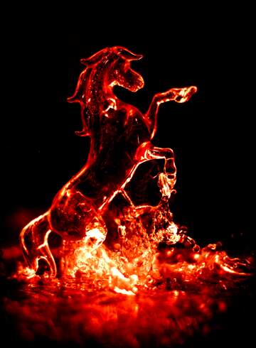 FX №222545 Fire Horse and water splashes Dark