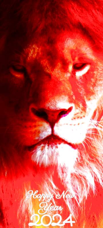 FX №222487 A Fire lion Happy New Year 2022 vertical banner background