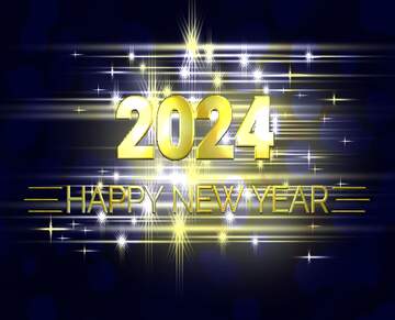 FX №222806 happy new year 2024 bokeh lights hearts gold bright
