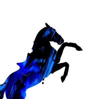 FX №222305 Silhouette of a horse blue lines  overlay