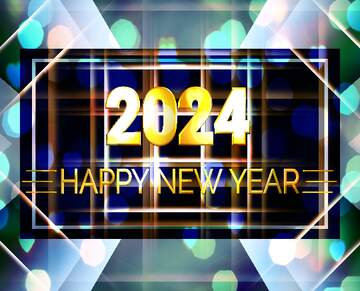 White lines geometrical pattern Shiny happy new year 2024 background