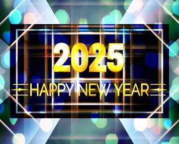 White lines geometrical pattern Shiny happy new year 2025 background