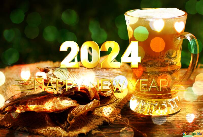 2024 happy new year Beer and  fish №34485