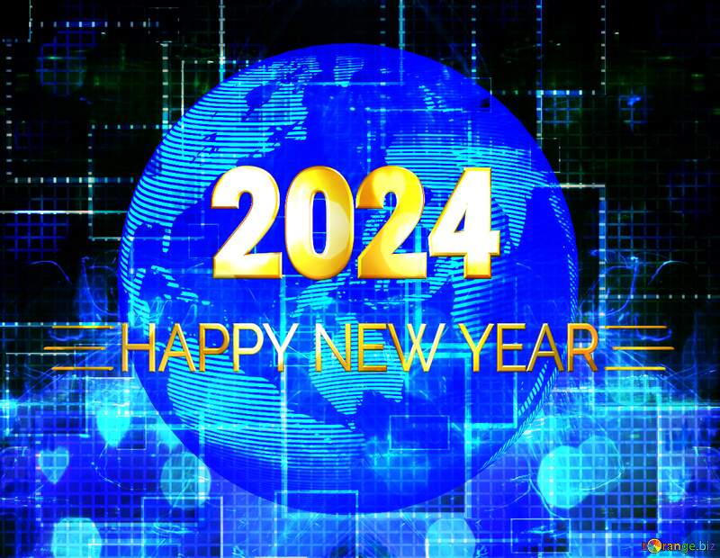 2024 Technology background tech abstract happy new year  symbol planet world earth №49678