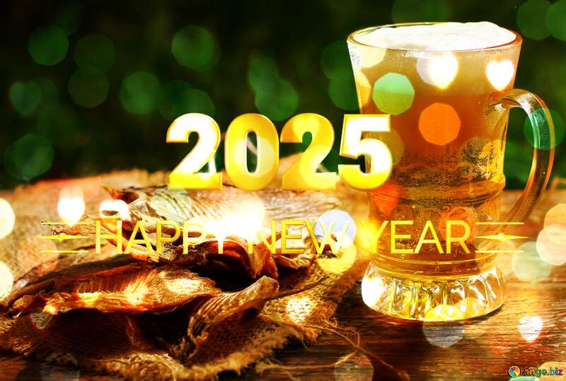 2025 happy new year Beer and  fish №34485