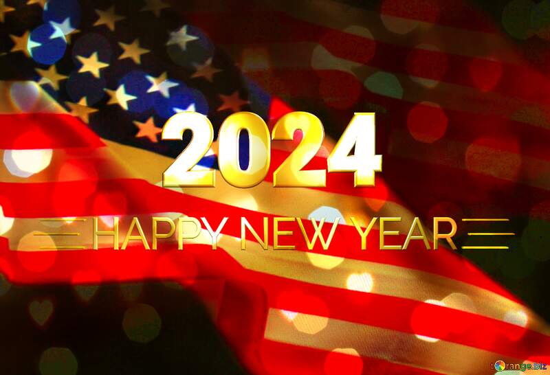 American Flag 2024 happy new year background №52480