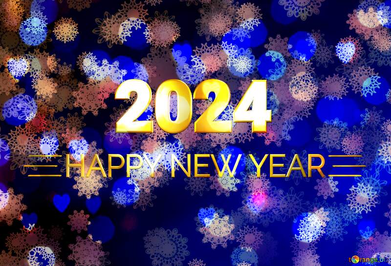 Background snowflakes happy new year 2024 Shiny gold №40699
