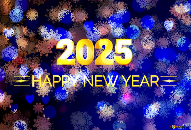 Background snowflakes happy new year 2025 Shiny gold №40699