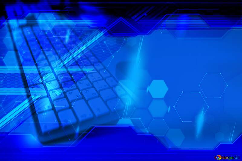 Keyboard  blue computer background template №7585