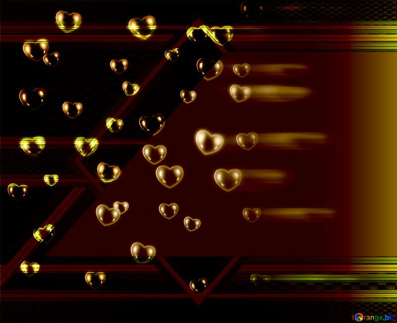 lines gold frame hearts Background №39946