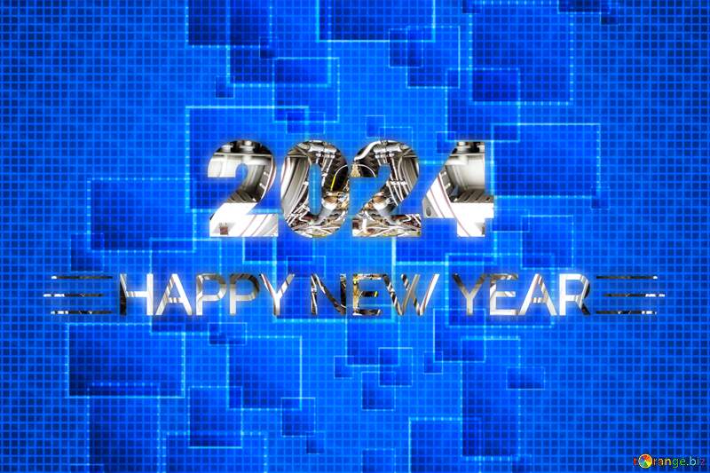 Technology background squares grid cell line ruler techno blue  happy new year 2024 №49678