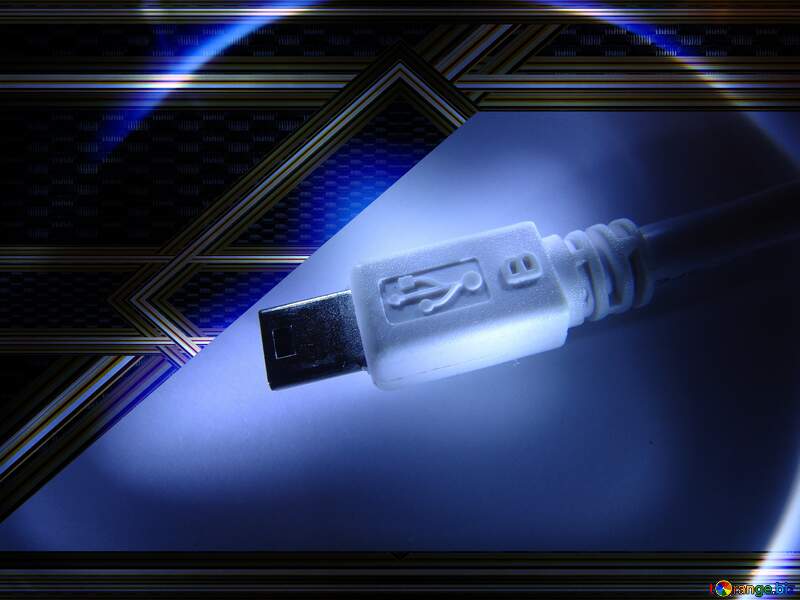 USB Carbon gold lines geometrical frame №7454