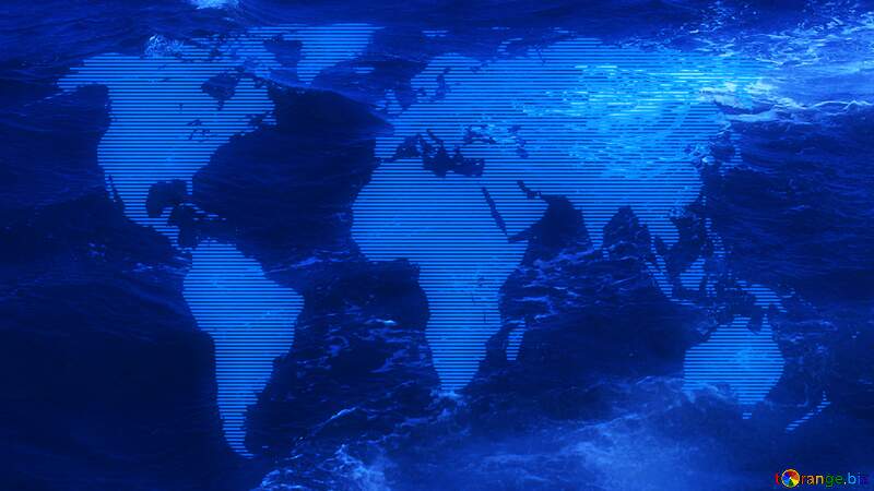 Water boils World map blue background concept global ocean ecology №21921