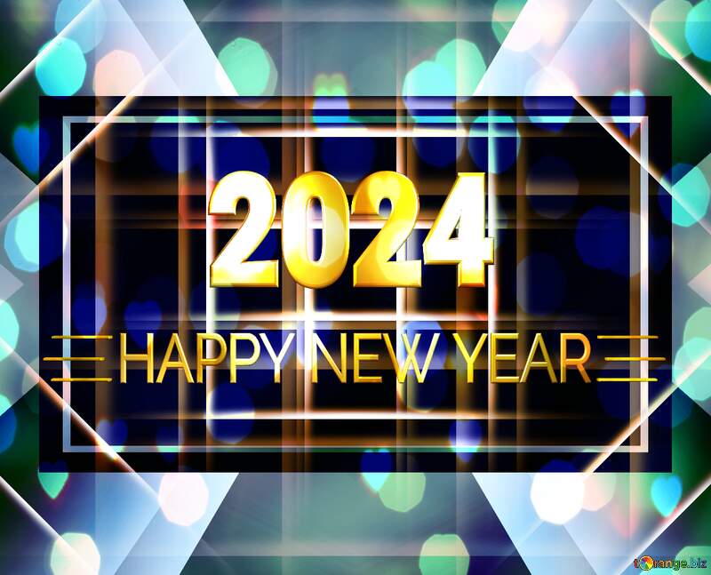 White lines geometrical pattern Shiny happy new year 2024 background №54748