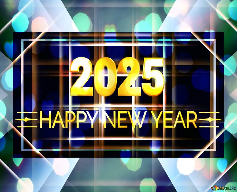 White lines geometrical pattern Shiny happy new year 2025 background №54748