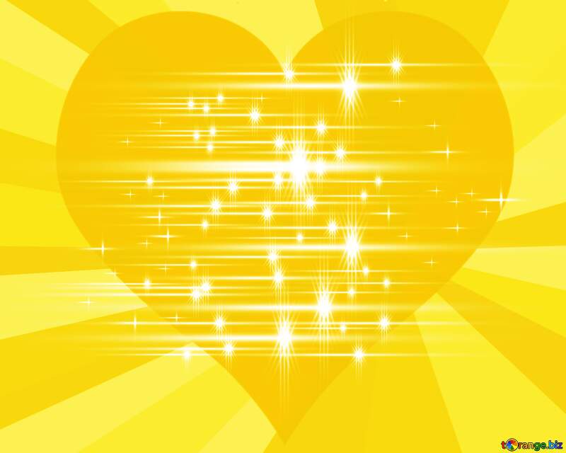 yellow  heart shiny bright background №54755