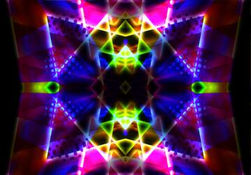 FX №223725 Neon Colors dark background design with  pyramids  shiny neon glow