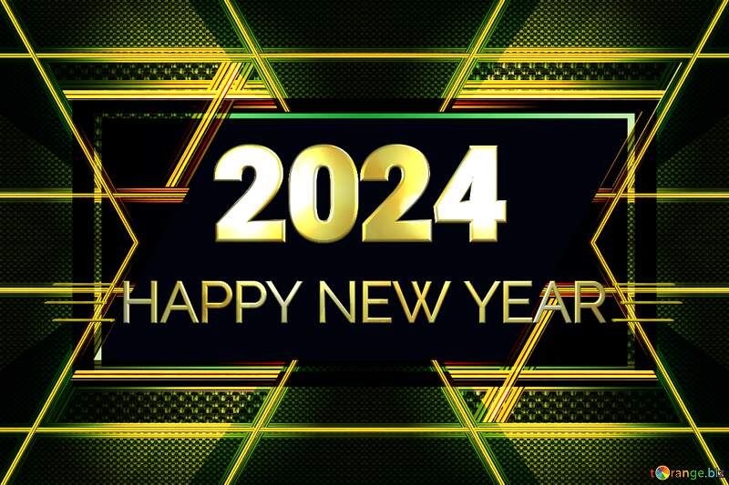 Carbon gold lines  design Happy New Year 2024 №54467
