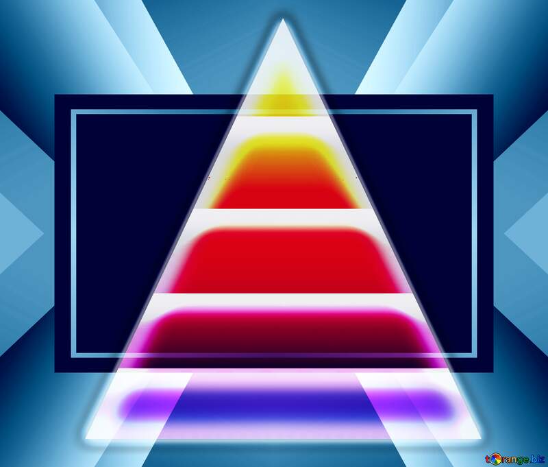 rainbow triangle with rays design infographic template pyramid №54759