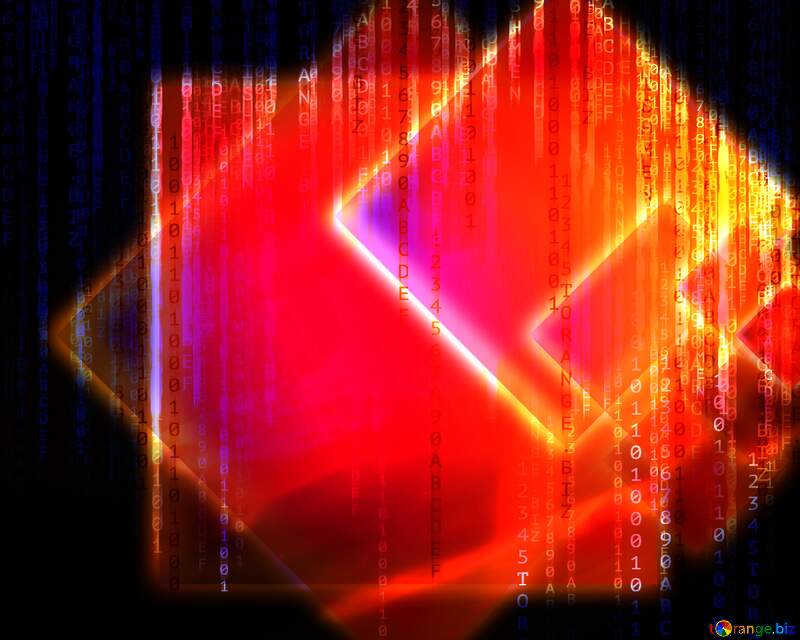 red and orange squares Digital technology binary code background №54757