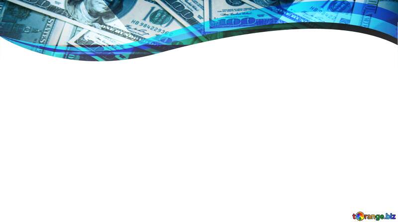 Blue curved wave money  template transparent frame border №54686