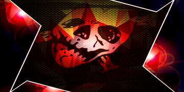 FX №225976 Pirate scary face flag Polygonal triangles background