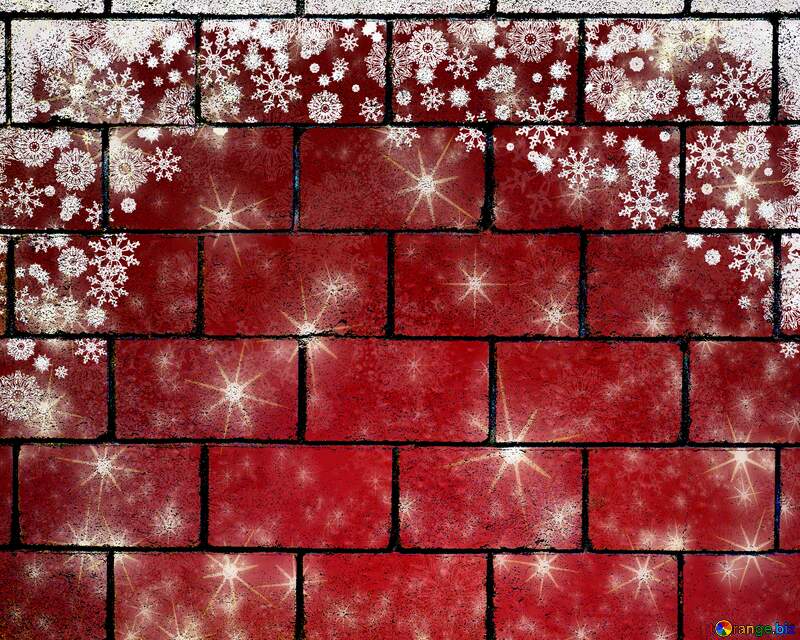 Red wall blocks stars Christmas background №40659