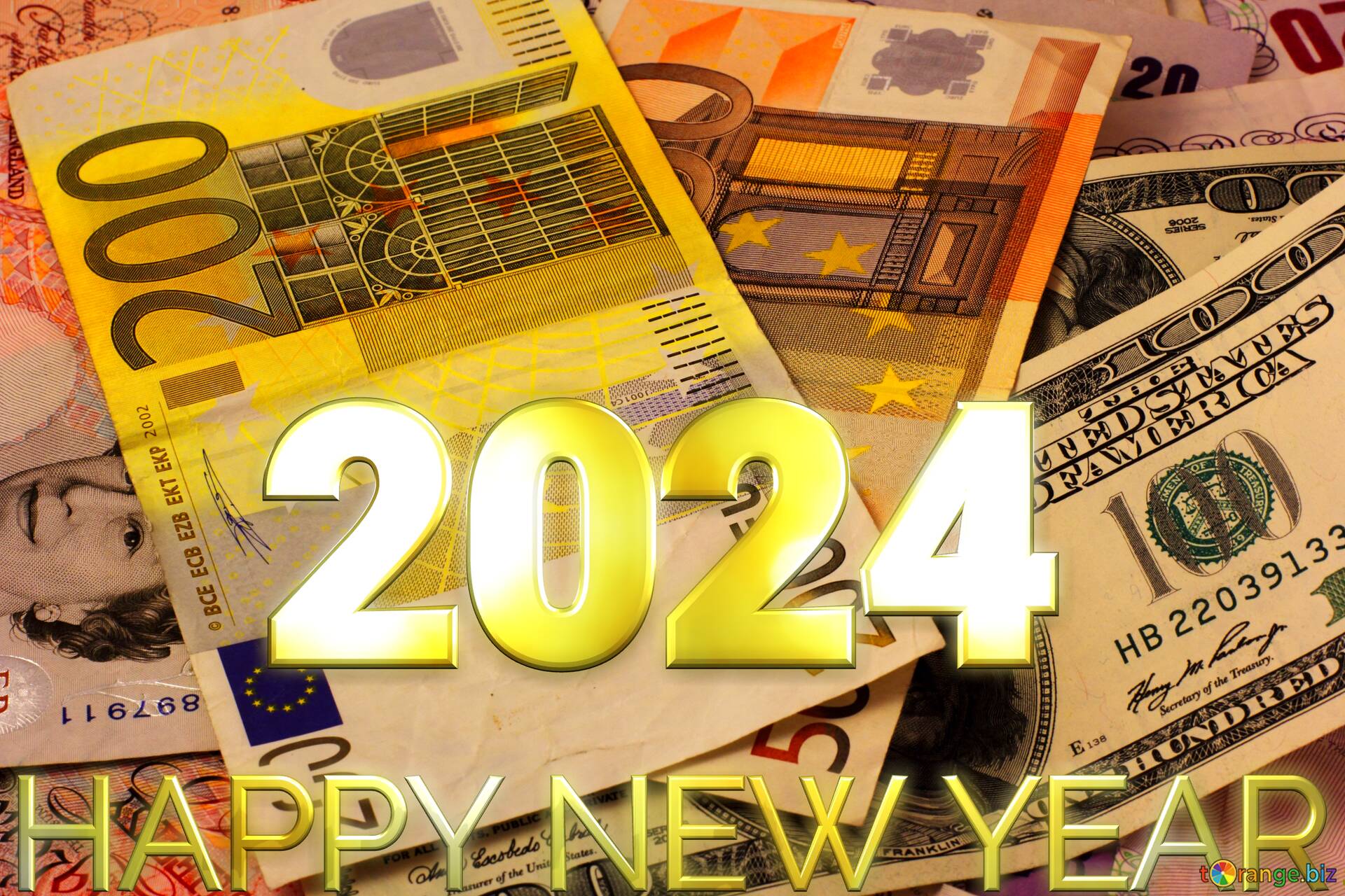 Download free picture Banknotes happy new year 2024 on CCBY License