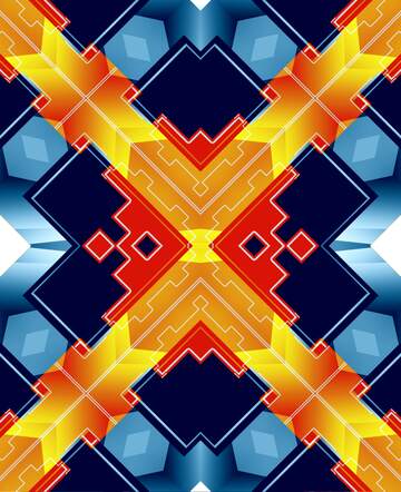 FX №226724 Orange blue  color pattern