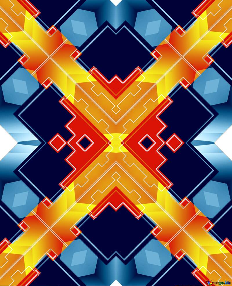 Orange blue  color pattern №54802