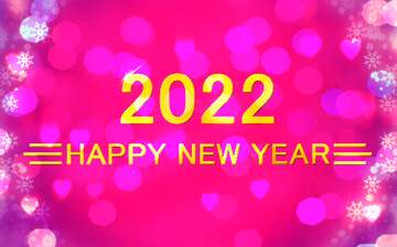FX №227802 Pink christmas happy new year 2022 purple shiny background graphic design text