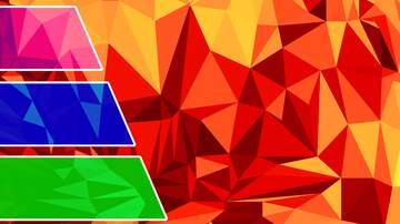 FX №227662 Labels Polygonal triangles orange background