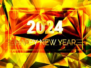 FX №227672 Orange yellow graphic design background pattern gold polygon happy new year 2024 banner business...