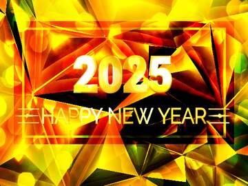 FX №227672 Orange yellow graphic design background pattern gold polygon happy new year 2025 banner business...