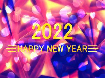 Visual effect lighting graphic design purple violet light text, background pattern happy year new 2022 bokeh polygon