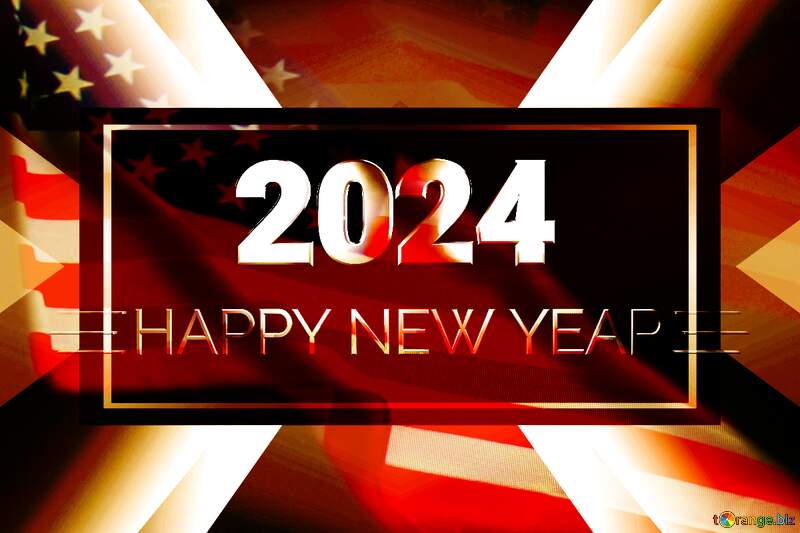 Usa american happy new year 2024 background graphical user interface, website, calendar graphics №56235