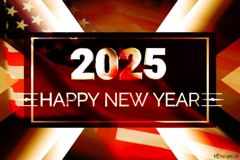 Usa american happy new year 2025 background graphical user interface, website, calendar graphics №56779