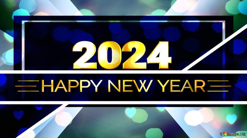 Geometrical Happy New Year 2024 thumbnail background website infographic №54809