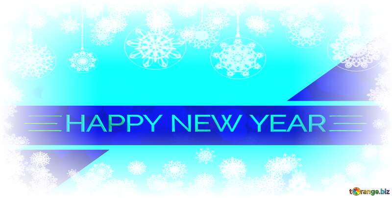 Happy new year snowflakes blue snowy  background №54809