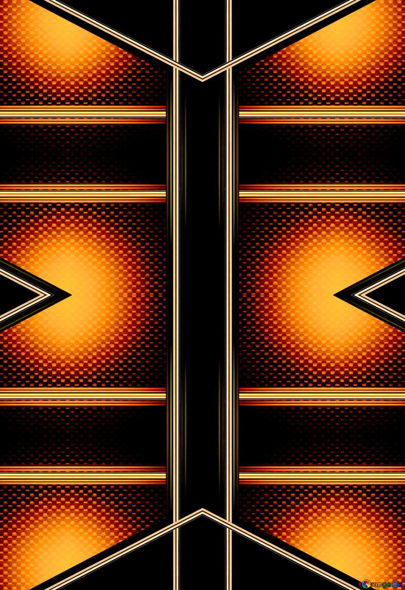 Orange yellow symmetry design metal line graphics pattern carbon lines №54465
