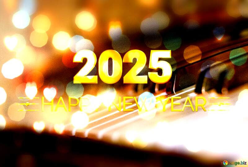 Music  Christmas Shiny happy new year 2025 background №4469