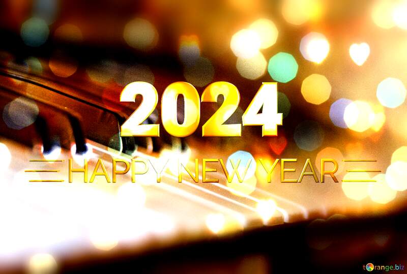 Piano Shiny happy new year 2024 background №4469