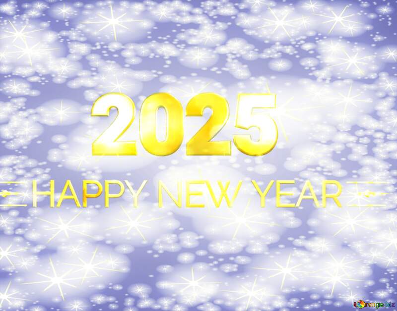 Transparent  happy new year 2025 lettering label №56779