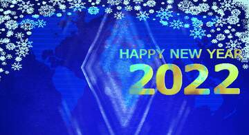FX №228014 Happy New Year 2022 Blue art World map background concept global Christmas