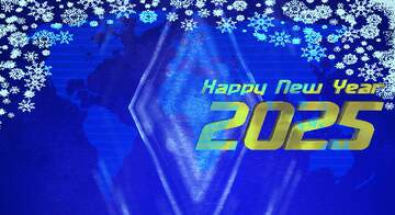 FX №228014 Happy New Year 2025 Blue art World map background concept global Christmas