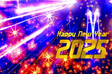 FX №229106 Happy new year 2025 neon Techno background