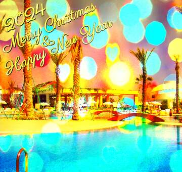 FX №229182 Hotel swimming Pool Christmas background 2022