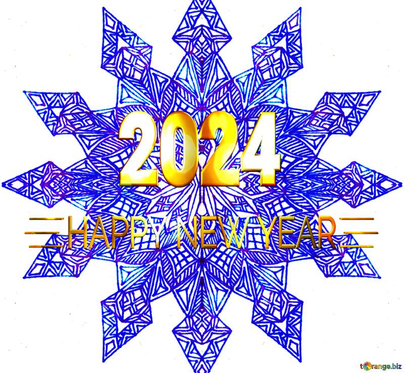 2024 Snowflake graphic design visual arts  happy new year №54900