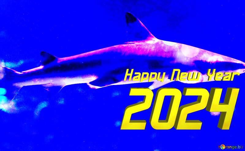 Blue  shark happy new year 2024 №53834